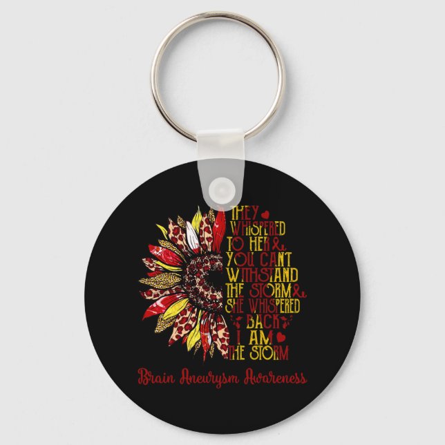 I'm The Storm Sunflower Leopard Brain Aneurysm War Key Ring (Front)