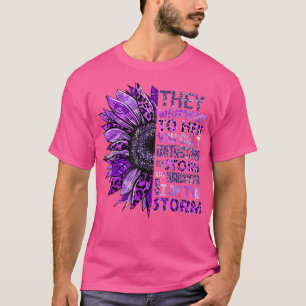 Im The Storm Sunflower Purple Ribbon Overdose Awar T-Shirt