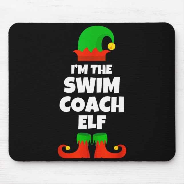 I'm The Swim Coach Elf Family Pajama Christmas Fun Mouse Mat (Front)