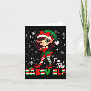 Im The Sy Elf Cute Snowflake Christmas Xmas Girl W Card
