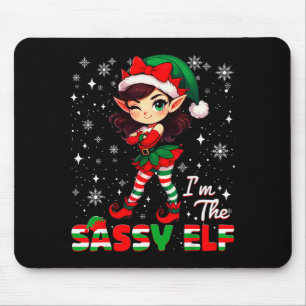 Im The Sy Elf Cute Snowflake Christmas Xmas Girl W Mouse Mat