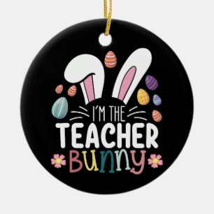 I'm The Teacher Bunny Easter Matching Ceramic Tree Decoration