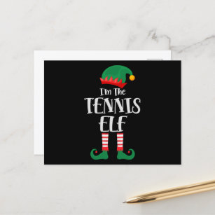 Im The Tennis Elf Matching Christmas Postcard