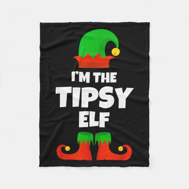 I'm The Tipsy Elf Family Pajama Christmas Funny  Fleece Blanket (Front)