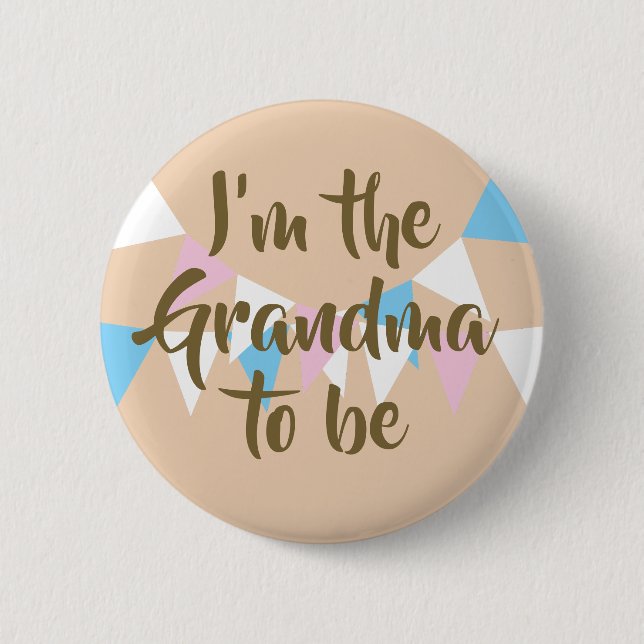 I'm the to be Bunting Baby Shower / Sprinke 6 Cm Round Badge (Front)