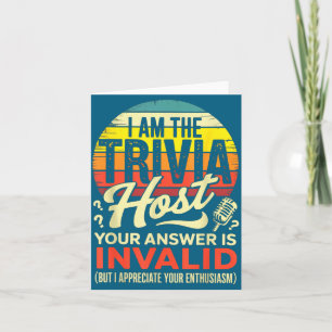 I'm The Trivia Host - Funny Host Trivia Night Game Card