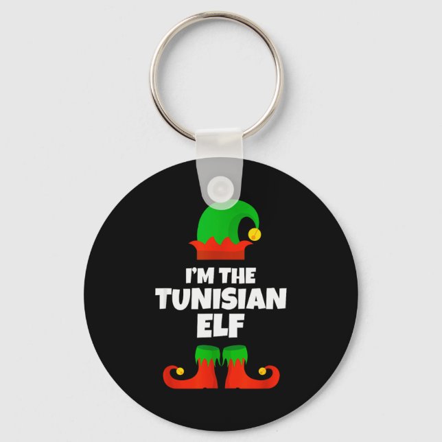 I'm The Tunisian Elf Family Pajama Christmas Funny Key Ring (Front)