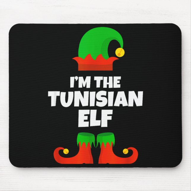 I'm The Tunisian Elf Family Pajama Christmas Funny Mouse Mat (Front)