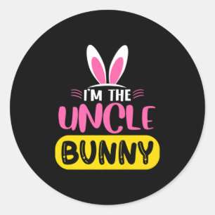 Im The Uncle Bunny Rabbit Ears Egg Funny Easter D Classic Round Sticker