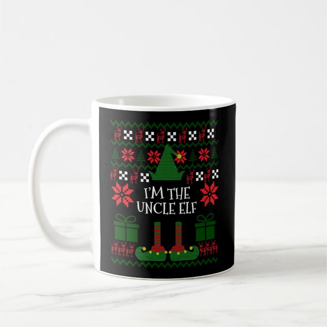 I'M The Uncle Elf Matching Family Group Ugly Chris Coffee Mug (Left)