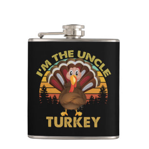 I'm The Uncle Turkey Family Matching Thanksgiving  Hip Flask