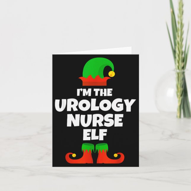 I'm The Urology Nurse Elf Family Pajama Christmas  Card (Front)