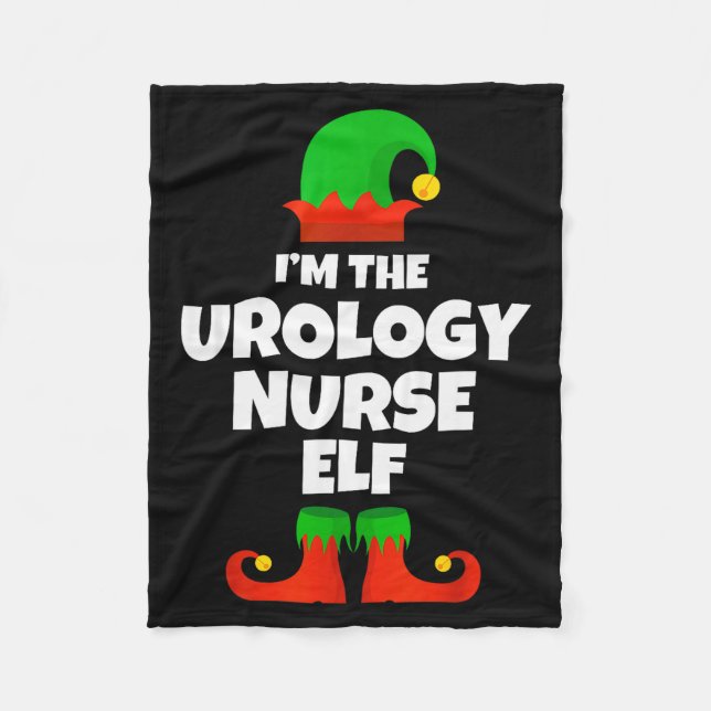 I'm The Urology Nurse Elf Family Pajama Christmas  Fleece Blanket (Front)