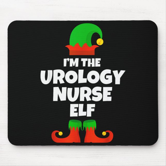 I'm The Urology Nurse Elf Family Pajama Christmas  Mouse Mat (Front)