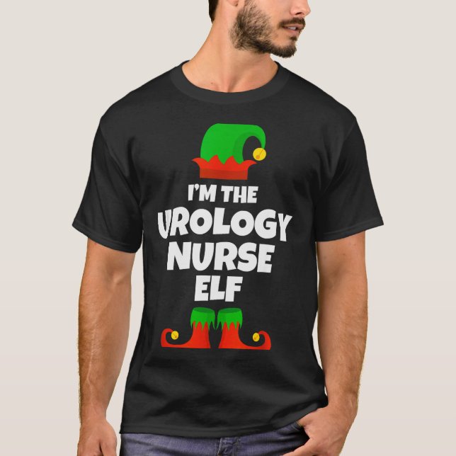 I'm The Urology Nurse Elf Family Pajama Christmas  T-Shirt (Front)