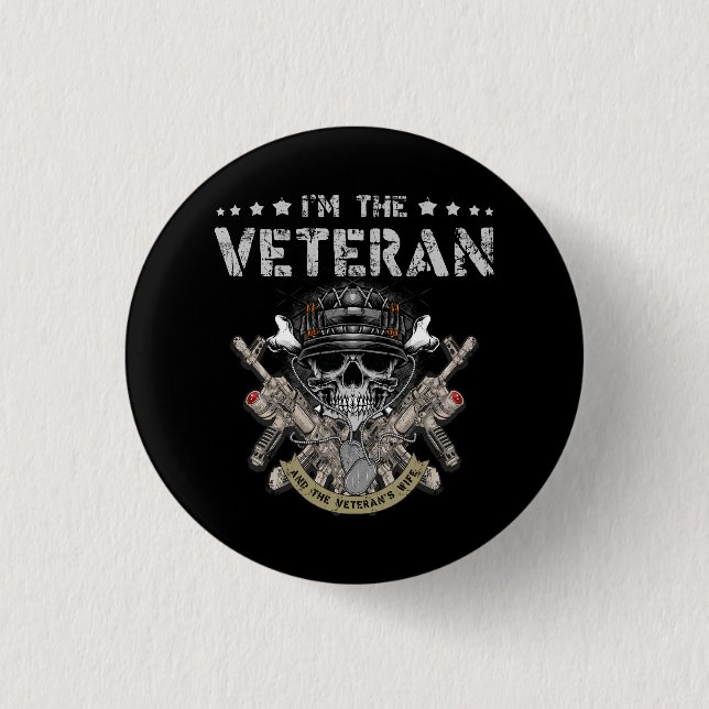 Im The Veteran And The Veterans Wife Proud Army Wi 3 Cm Round Badge (Front)