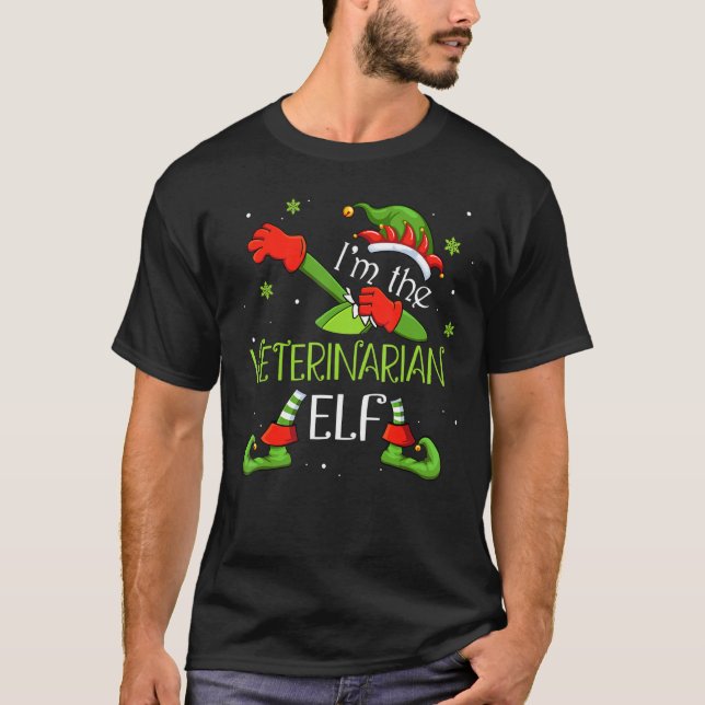 I'm The Veterinarian Elf Dabbing Santa Claus Xmas  T-Shirt (Front)