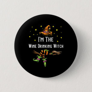 Im The Wine Drinking Witch Halloween Matching Grou 6 Cm Round Badge