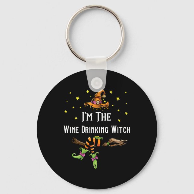 Im The Wine Drinking Witch Halloween Matching Grou Key Ring (Front)