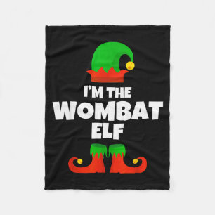 I'm The Wombat Elf Family Pajama Christmas Funny Fleece Blanket