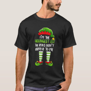 I'M The Youngest Elf Christmas Family Matching Kid T-Shirt