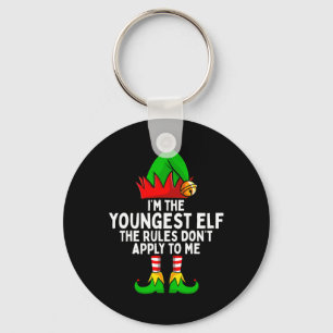 I'm The Youngest Elf Matching Family Christmas Key Ring