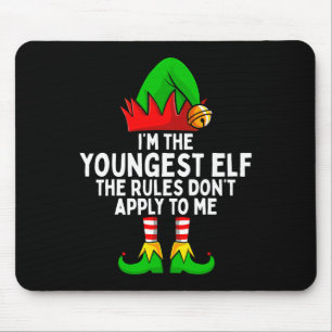 I'm The Youngest Elf Matching Family Christmas Mouse Mat