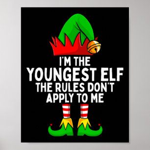 I'm The Youngest Elf Matching Family Christmas Poster