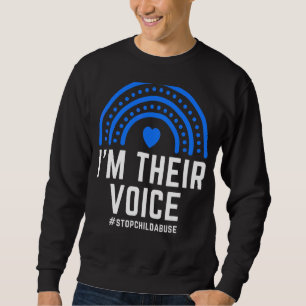 I'm Their Voice Heart Child Abuse Awareness Month Sweatshirt