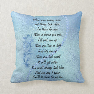 'I'm there for you' Friendship Throw Cushion