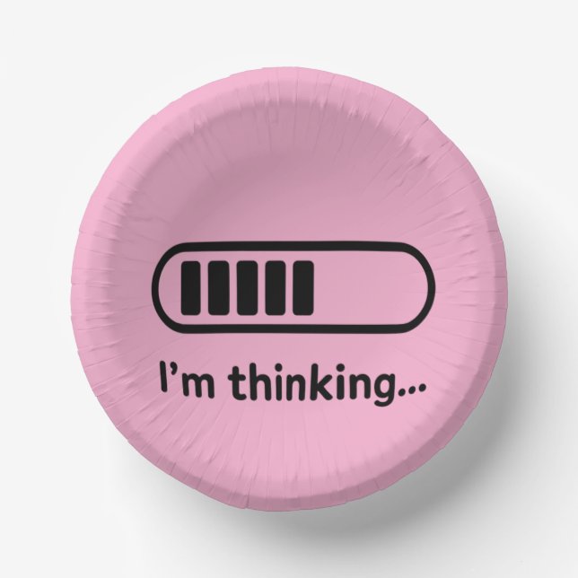 I'm Thinking... Loading Progress Bar Pink Minimali Paper Plate (Front)