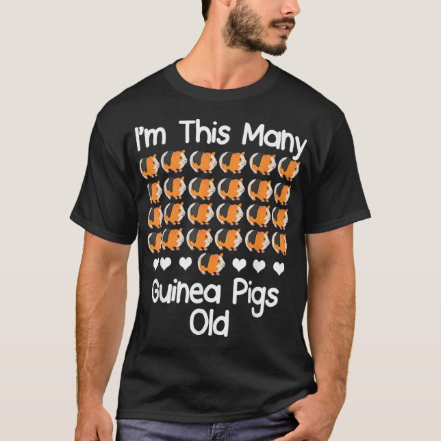Im This Many guinea pigs Old 25 year old birthday  T-Shirt (Front)