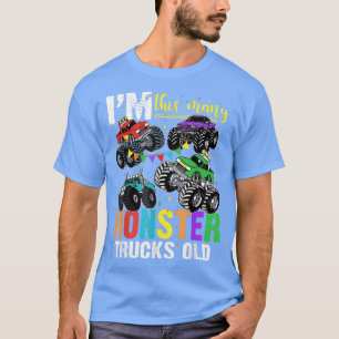 I'm This Many Monster Trucks Old 4th Birthday Boy  T-Shirt