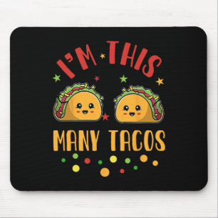 I'm This Many Tacos 2nd Birthday Twosday Cinco De Mouse Mat