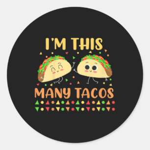 Im This Many Tacos Second Birthday Party Cinco De Classic Round Sticker