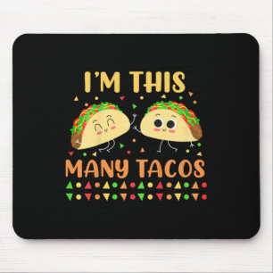 I'm This Many Tacos Second Birthday Party Cinco De Mouse Mat