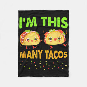 Im This Many Tacos Second Birthday Twosday Cinco D Fleece Blanket