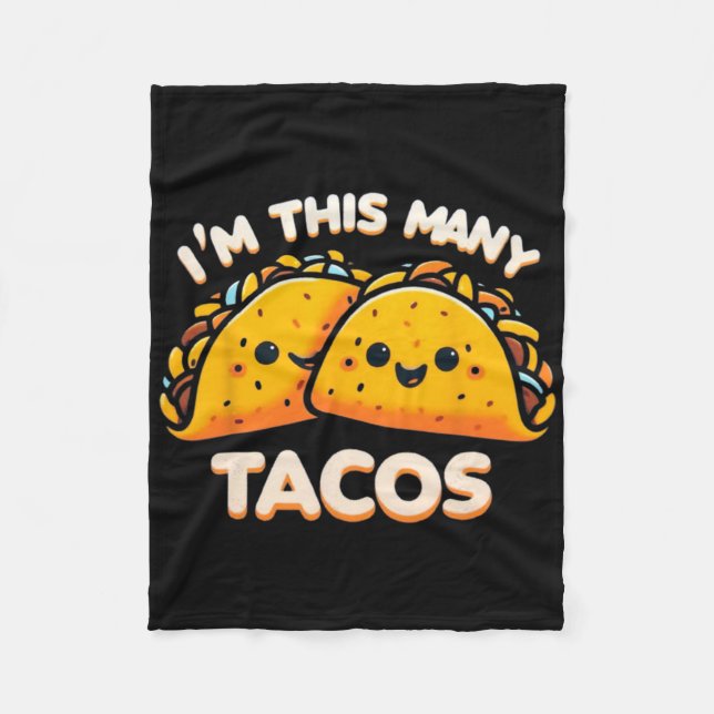 I'm This Many Tacos Second Birthday Twosday Cinco  Fleece Blanket (Front)