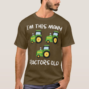 Im This Many Tractors Old 3 Year Third Farm Theme T-Shirt