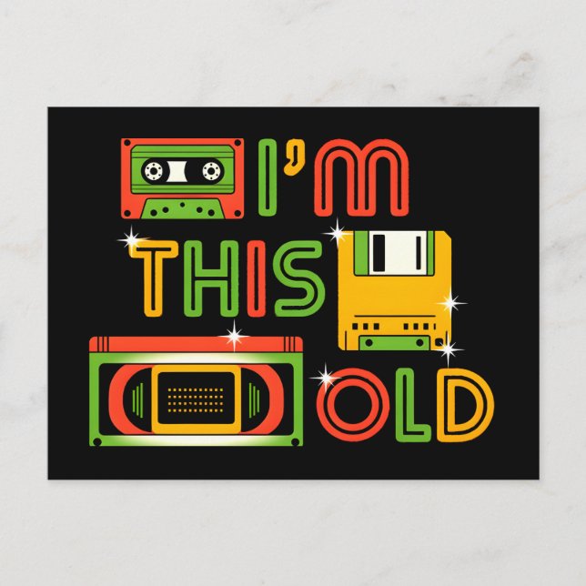 I'm this old reto tech postcard (Front)