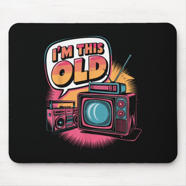 Im This Old Retro Icons Meme  Mouse Mat (Front)