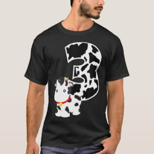 Im Three Age 3 Cow Farm Theme Birthday Number 3 T-Shirt