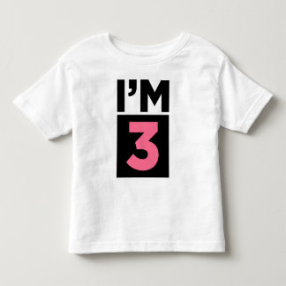 I'm Three Pink Third Birthday Shirt