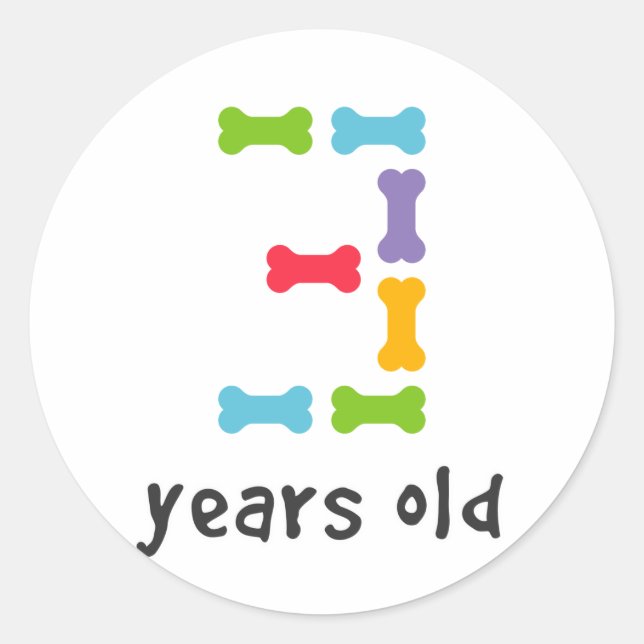I'm Three Years Old Classic Round Sticker (Front)