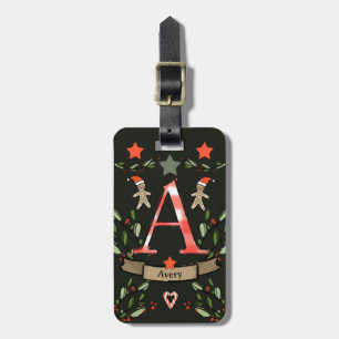 I'm travelling for Christmas monogram "A" with nam Luggage Tag