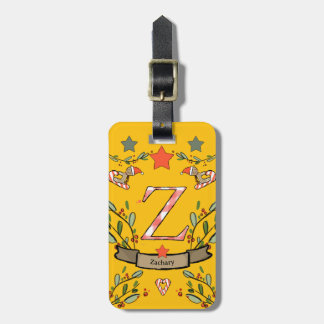 I'm travelling for Christmas monogram "Z" with nam Luggage Tag