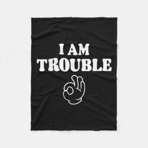 Im Trouble Funny Matching Couples Outfit For Wife Fleece Blanket