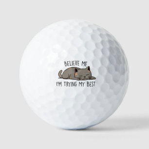 I'm Trying my Best Cute Cat Golf Balls