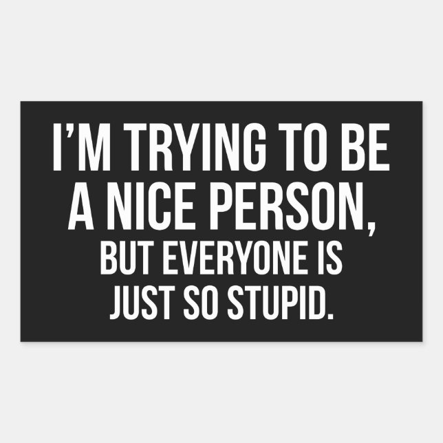 I'm Trying To Be A Nice Person - Funny Novelty Rectangular Sticker (Front)