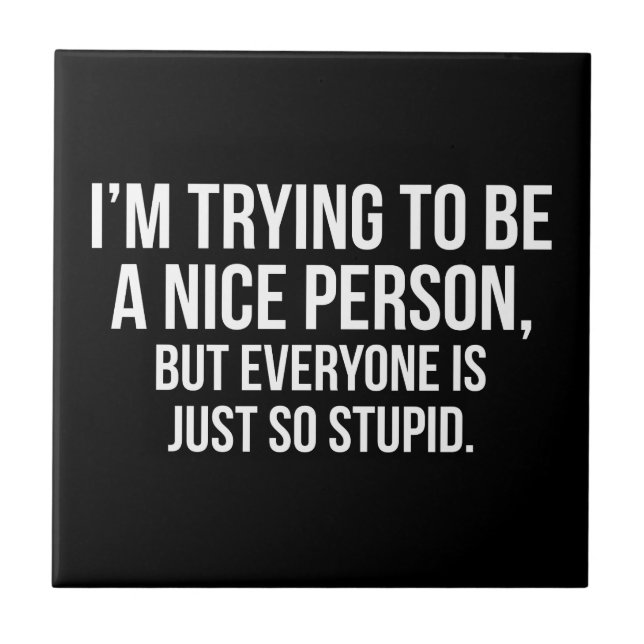I'm Trying To Be A Nice Person - Funny Novelty Tile (Front)